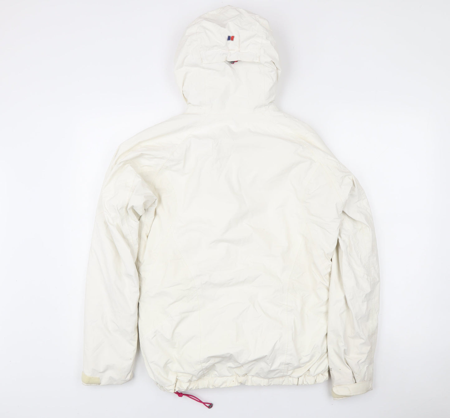 Berghaus Womens White Waterproof Rain Jacket Size 12 Hooded Outdoor Coat