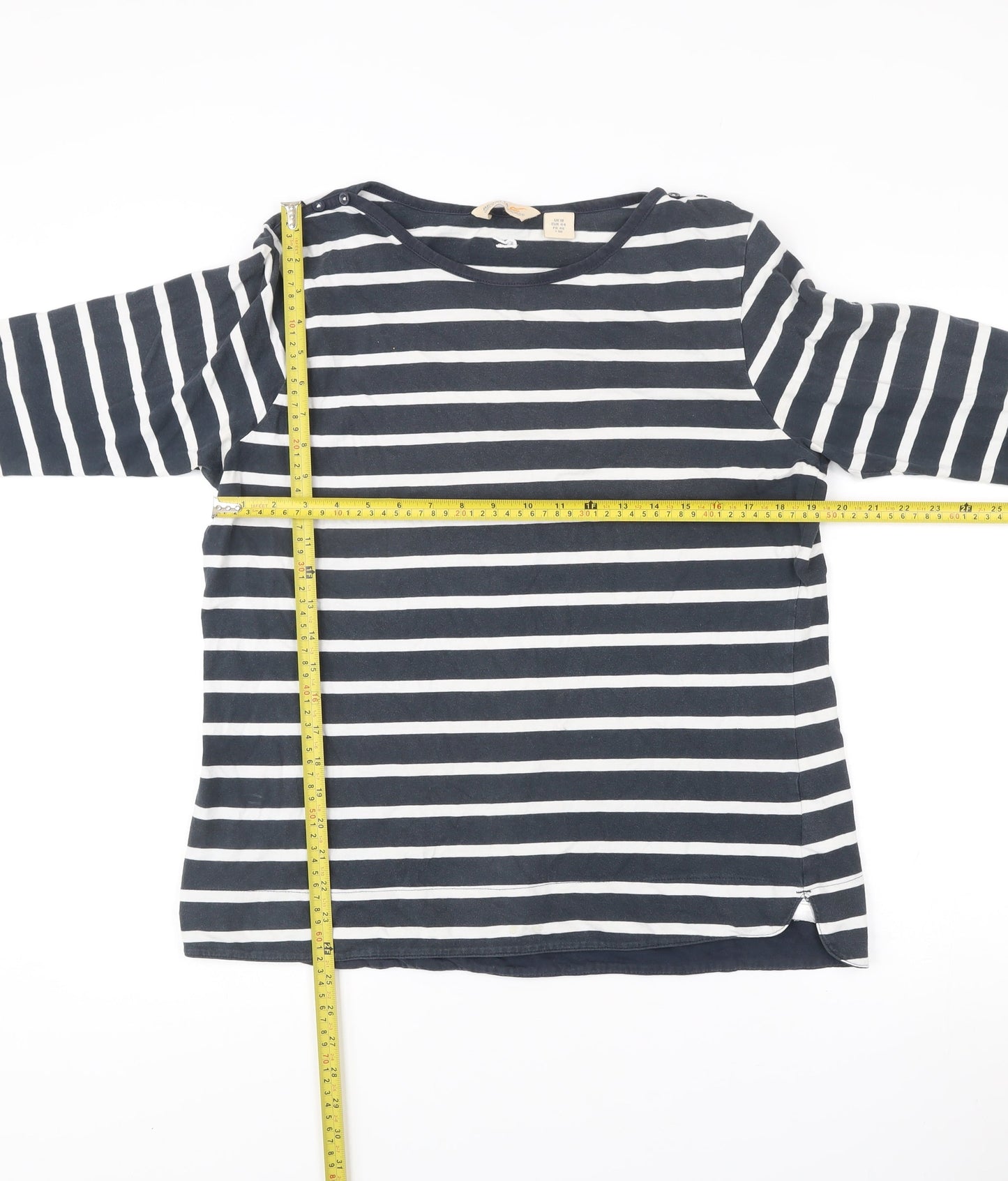 Regatta Womens Blue Striped 3/4 Sleeve Cotton Nautical T-Shirt UK 18