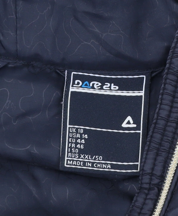 Dare2b Womens Black Size 18 Puffer Jacket Hooded Faux Fur Trim