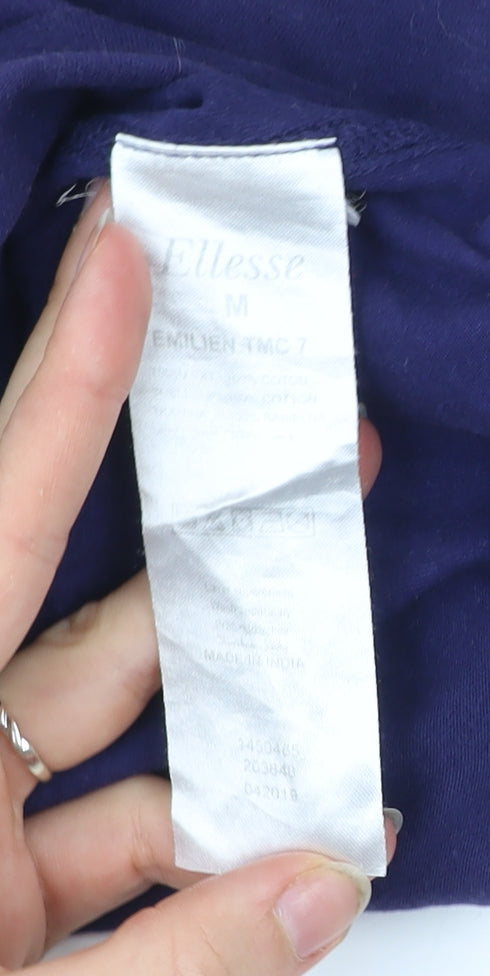 Ellesse Mens Blue Medium Graphic Logo Crew Neck Cotton T-Shirt