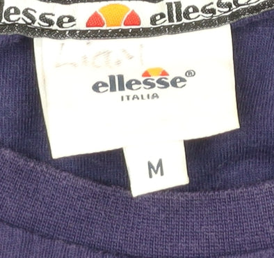 Ellesse Mens Blue Medium Graphic Logo Crew Neck Cotton T-Shirt