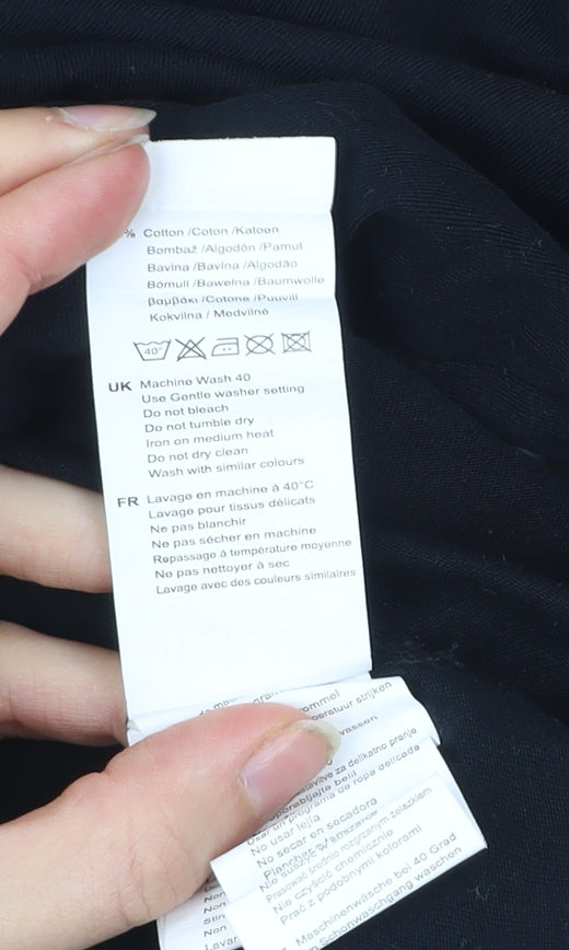 Firetrap Men's Black L V-Neck Cotton Short Sleeve T-Shirt