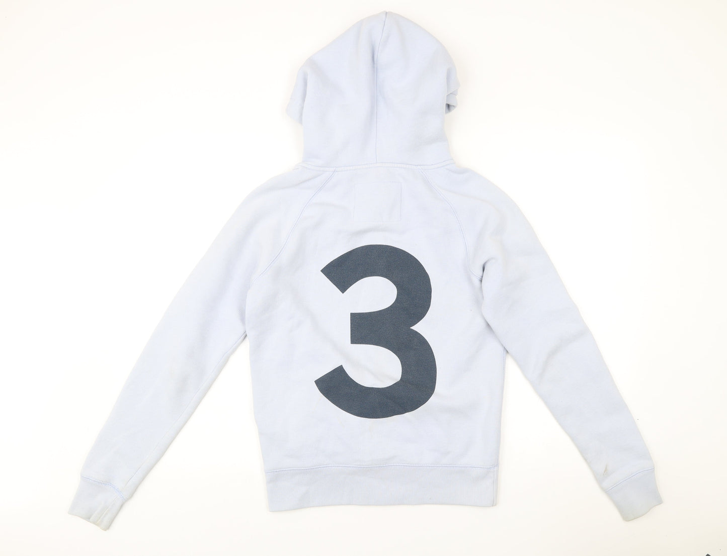 Jack Wills Women’s Blue Full Zip Hoodie Size 10 Logo Print Sportswear