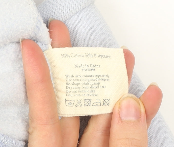 Jack Wills Women’s Blue Full Zip Hoodie Size 10 Logo Print Sportswear