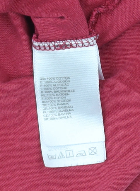 The North Face Men's Red Cotton Graphic Logo T-Shirt Size M