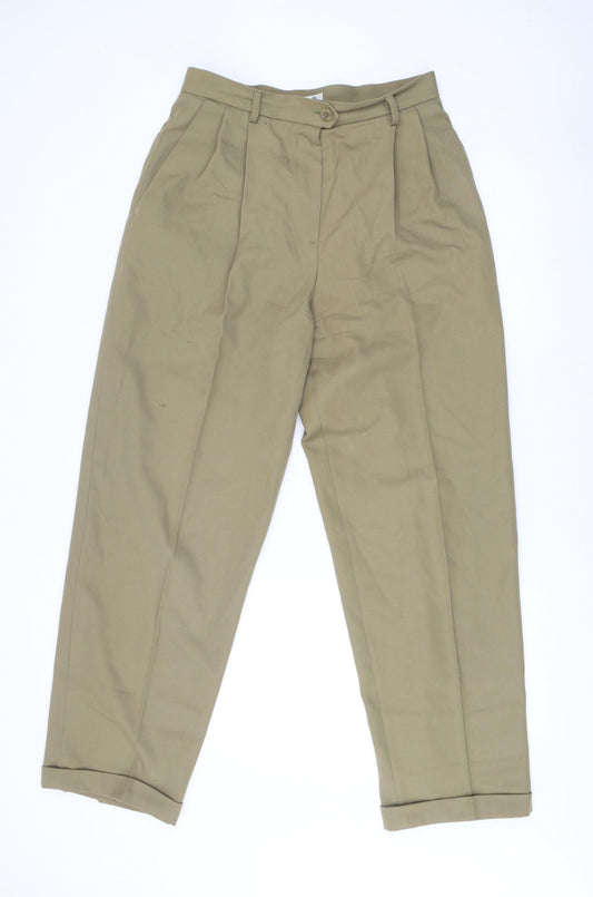 Jaeger Womens Beige Wool Pleated Dress Trousers UK 16