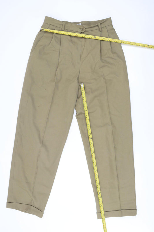 Jaeger Womens Beige Wool Pleated Dress Trousers UK 16