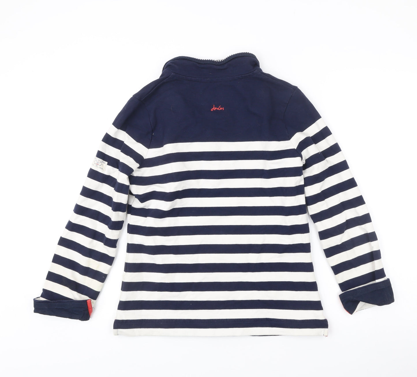 Joules Women’s Blue Striped Henley Sweatshirt Size 10 Cotton