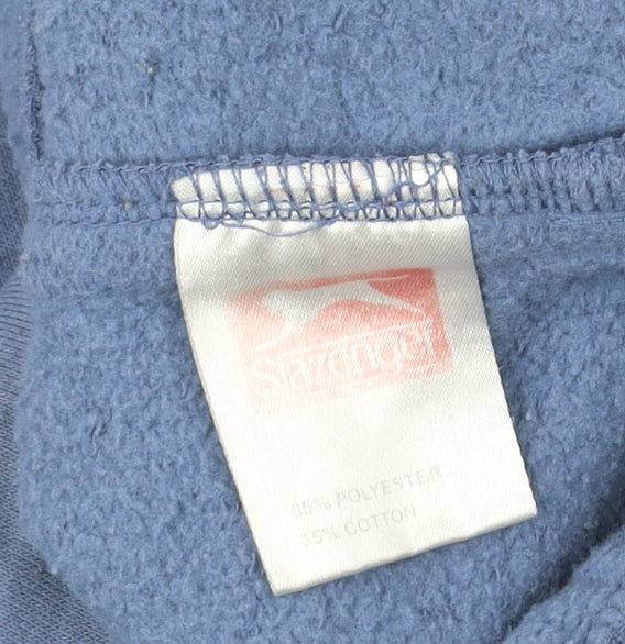 Slazenger Men's Blue Full Zip Hoodie Size M Logo Embroidered