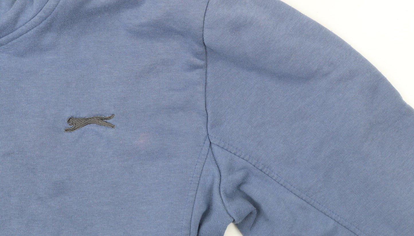 Slazenger Men's Blue Full Zip Hoodie Size M Logo Embroidered