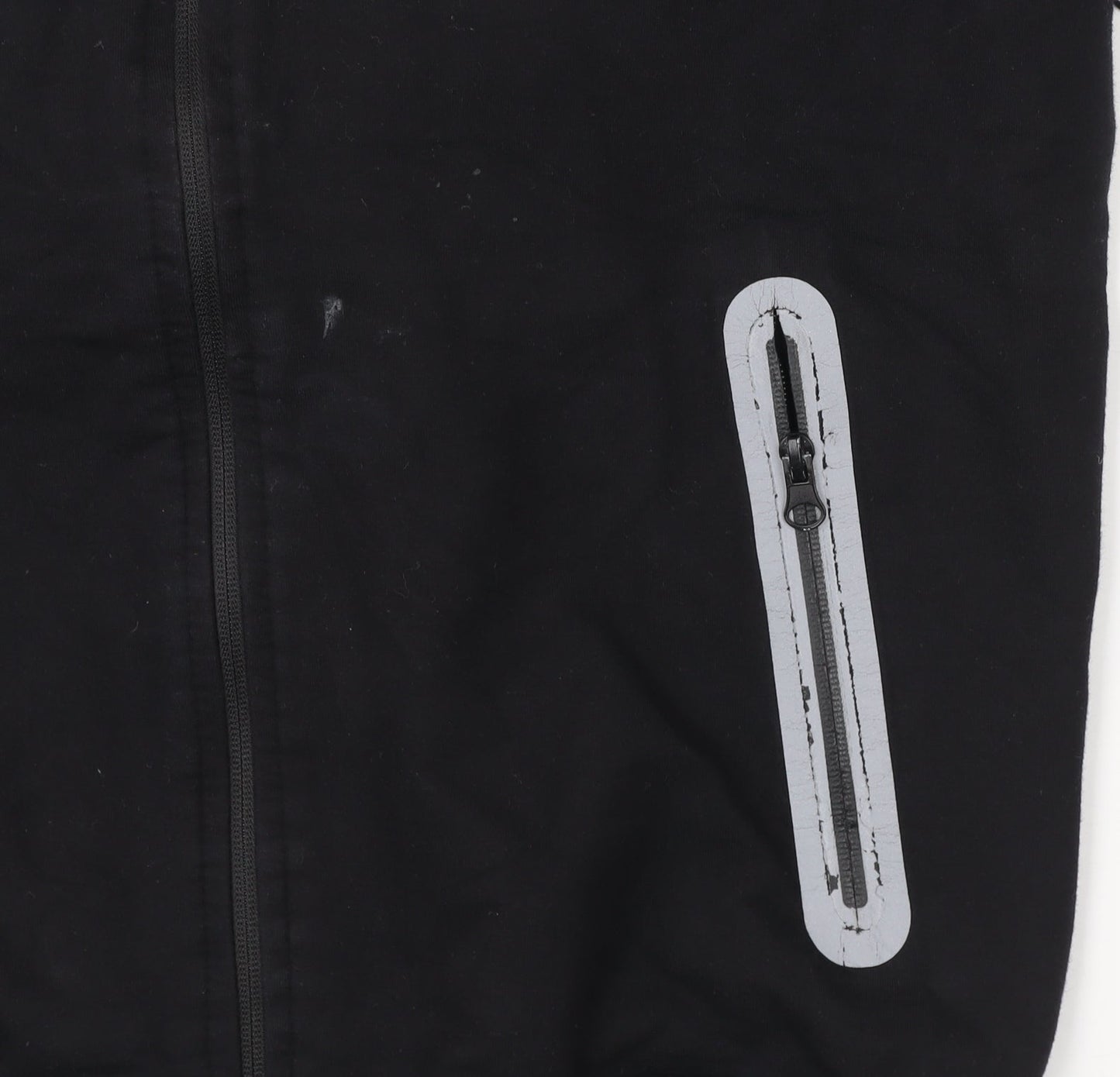 Nike Mens Black Full Zip Hoodie M Regular Fit Logo Pockets