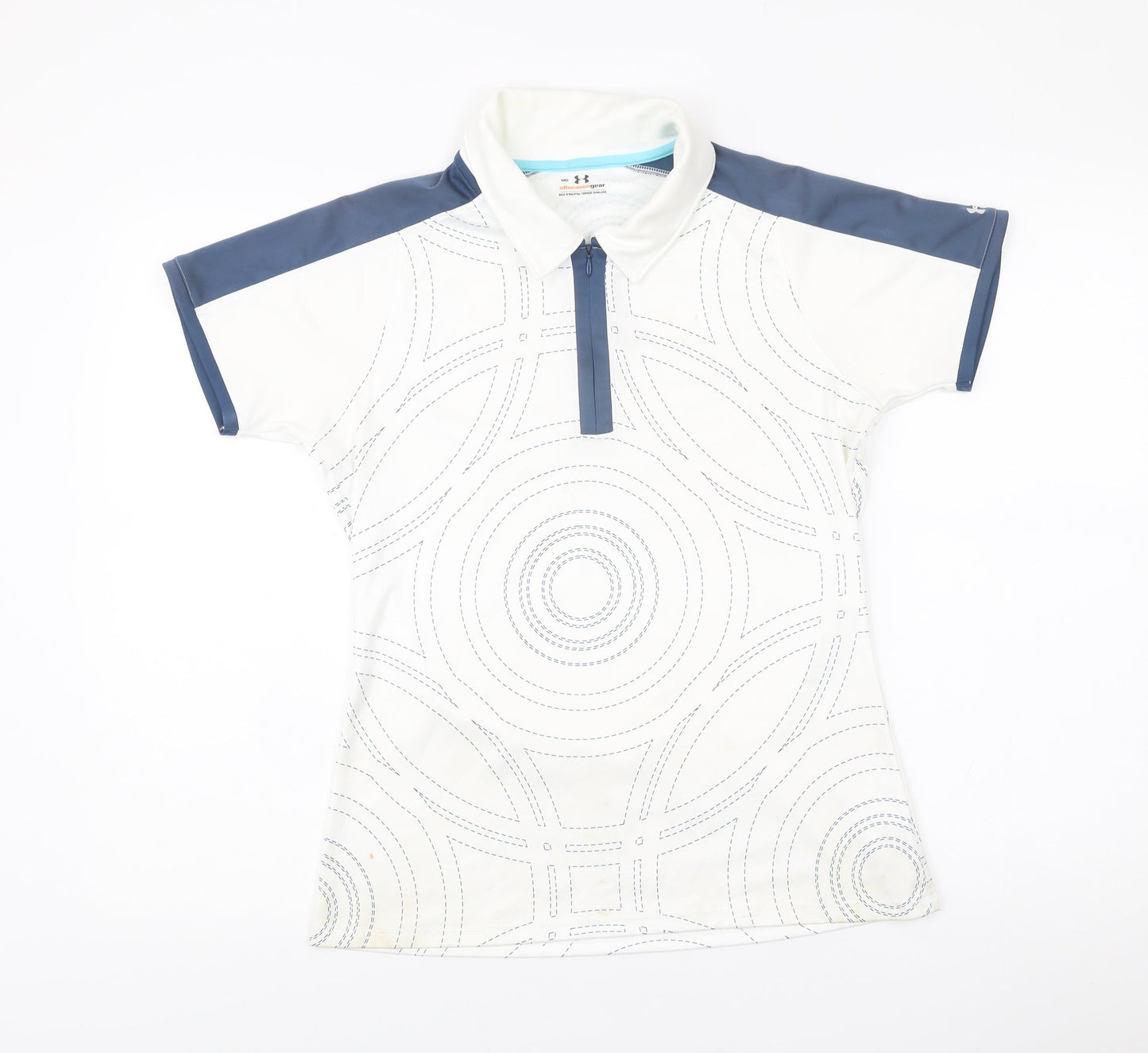 Under Armour Men’s White Polo Shirt M Athletic Fit Golf Sportswear