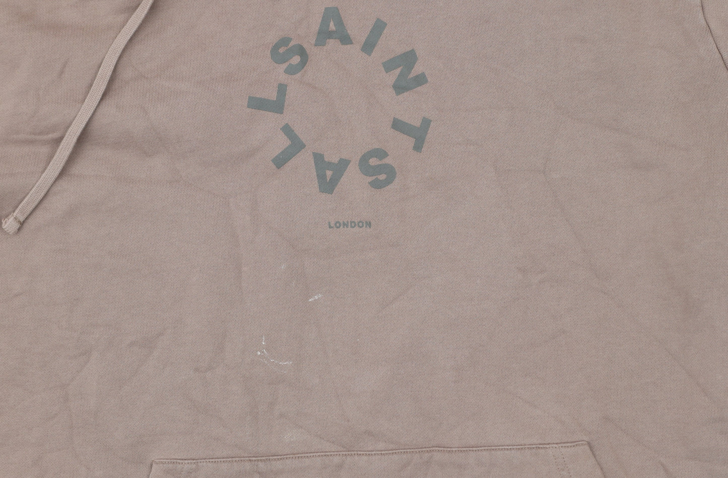 AllSaints Men’s Brown Hoodie Medium Pullover Logo Graphic Cotton