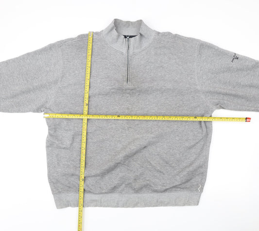 James Pringle Men’s Grey 2XL Half Zip Mock Neck Sweatshirt