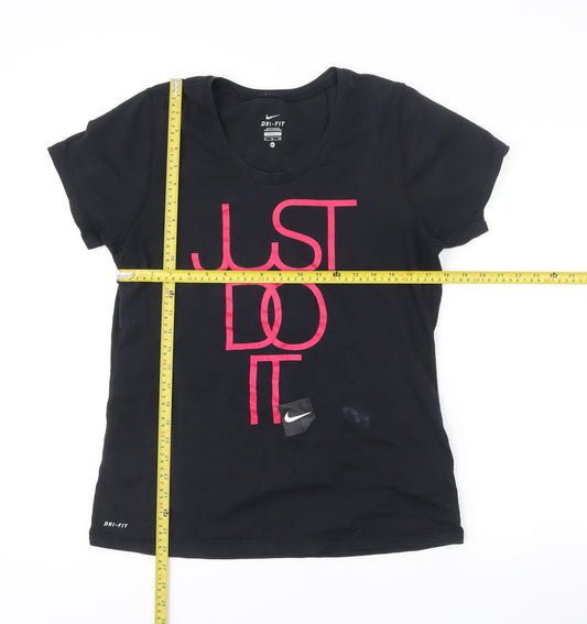 Nike Women Black XL Dri-Fit Just Do It T-Shirt Sports Top