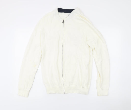 Timberland Men’s White Slimfit Cotton Bomber Jacket M