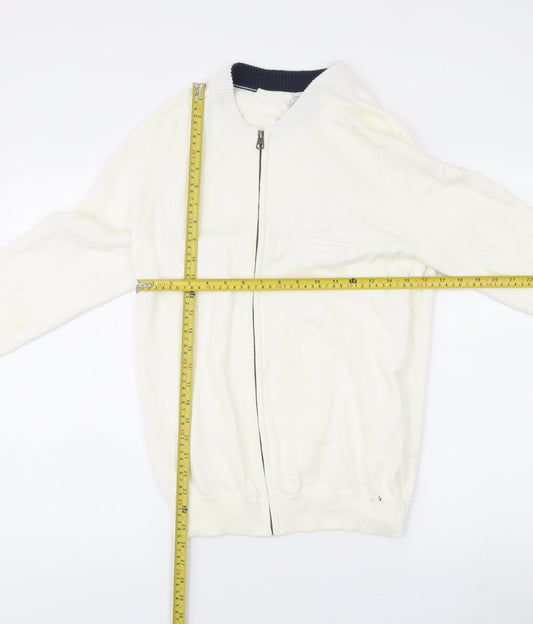 Timberland Men’s White Slimfit Cotton Bomber Jacket M