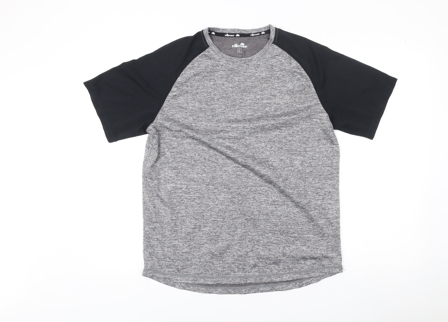 Ellesse Men’s Grey Black Raglan Sleeve Jersey T-Shirt Size L