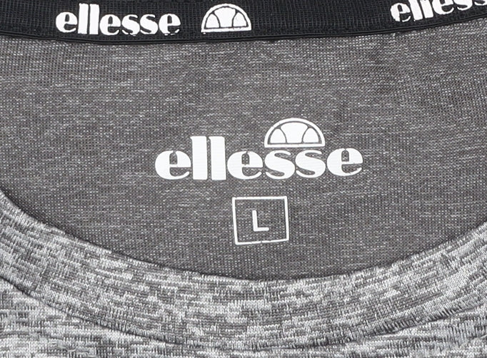 Ellesse Men’s Grey Black Raglan Sleeve Jersey T-Shirt Size L