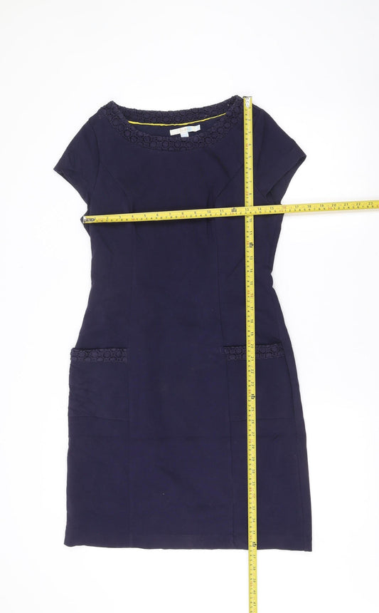 Boden Women’s Blue Shift Dress Size 12 Knee Length Short Sleeve