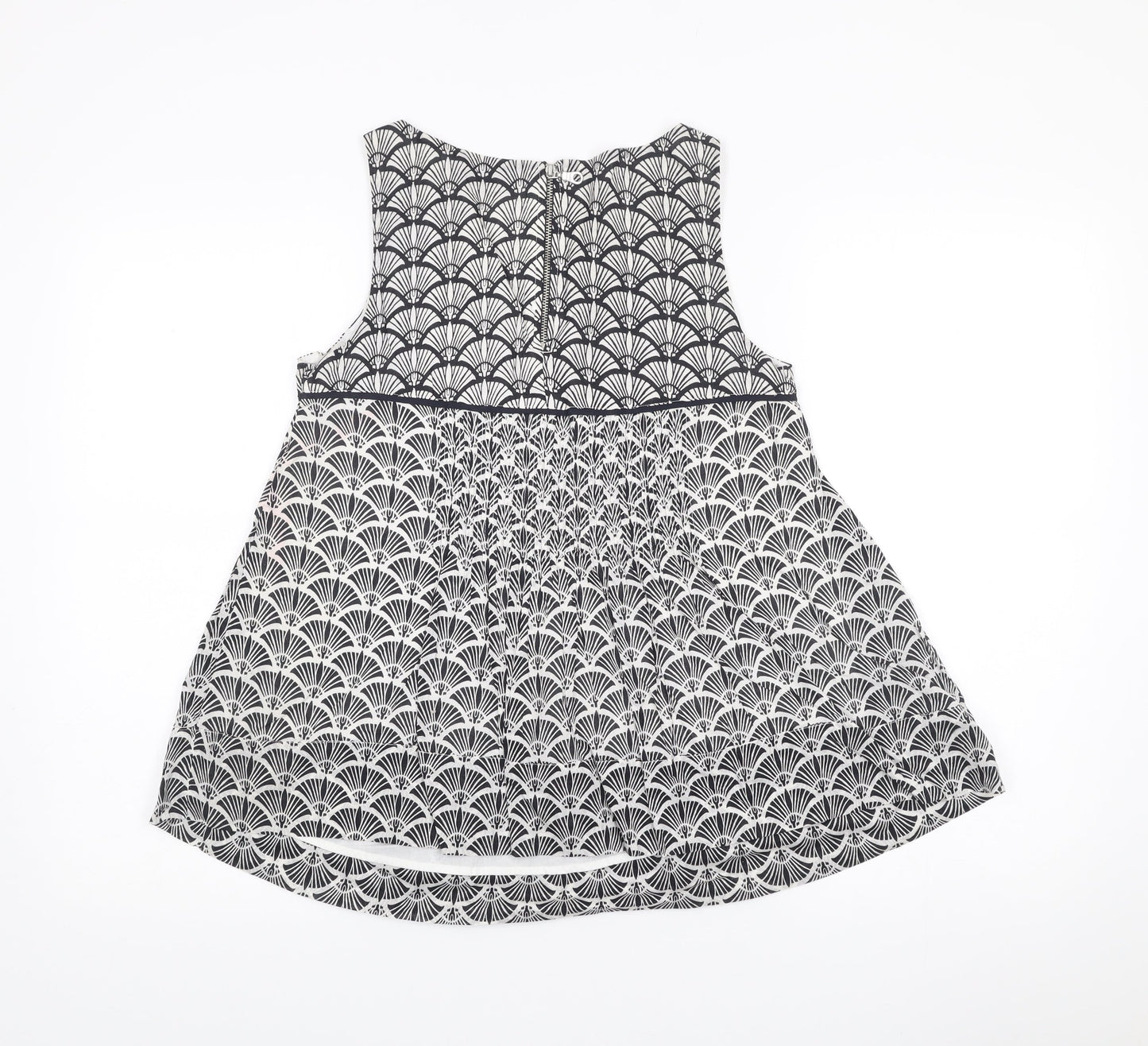 Mint Velvet Womens Black Geometric Sleeveless Tunic Blouse Size 8