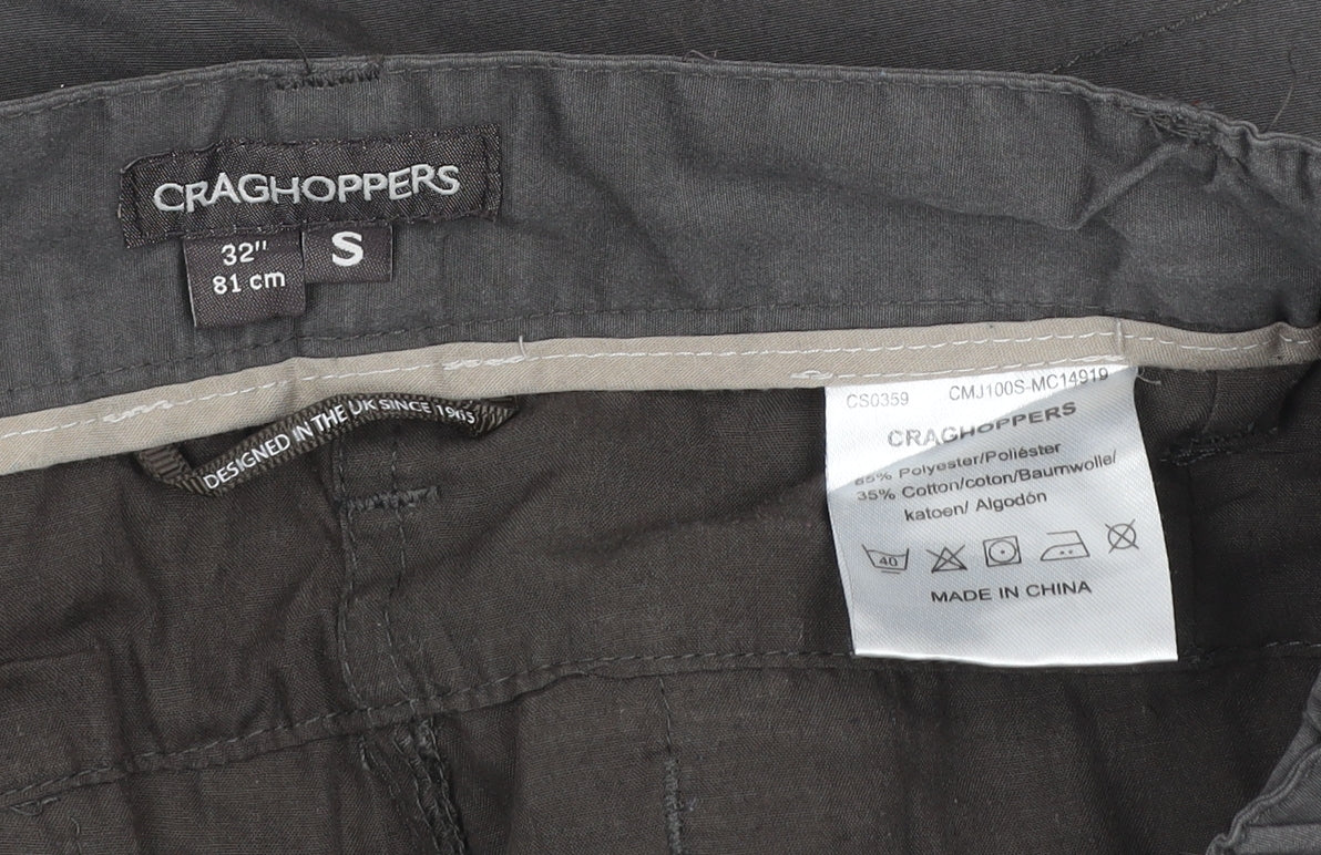 Craghoppers Men's Grey Cargo Trousers Size S 32in Regular Fit
