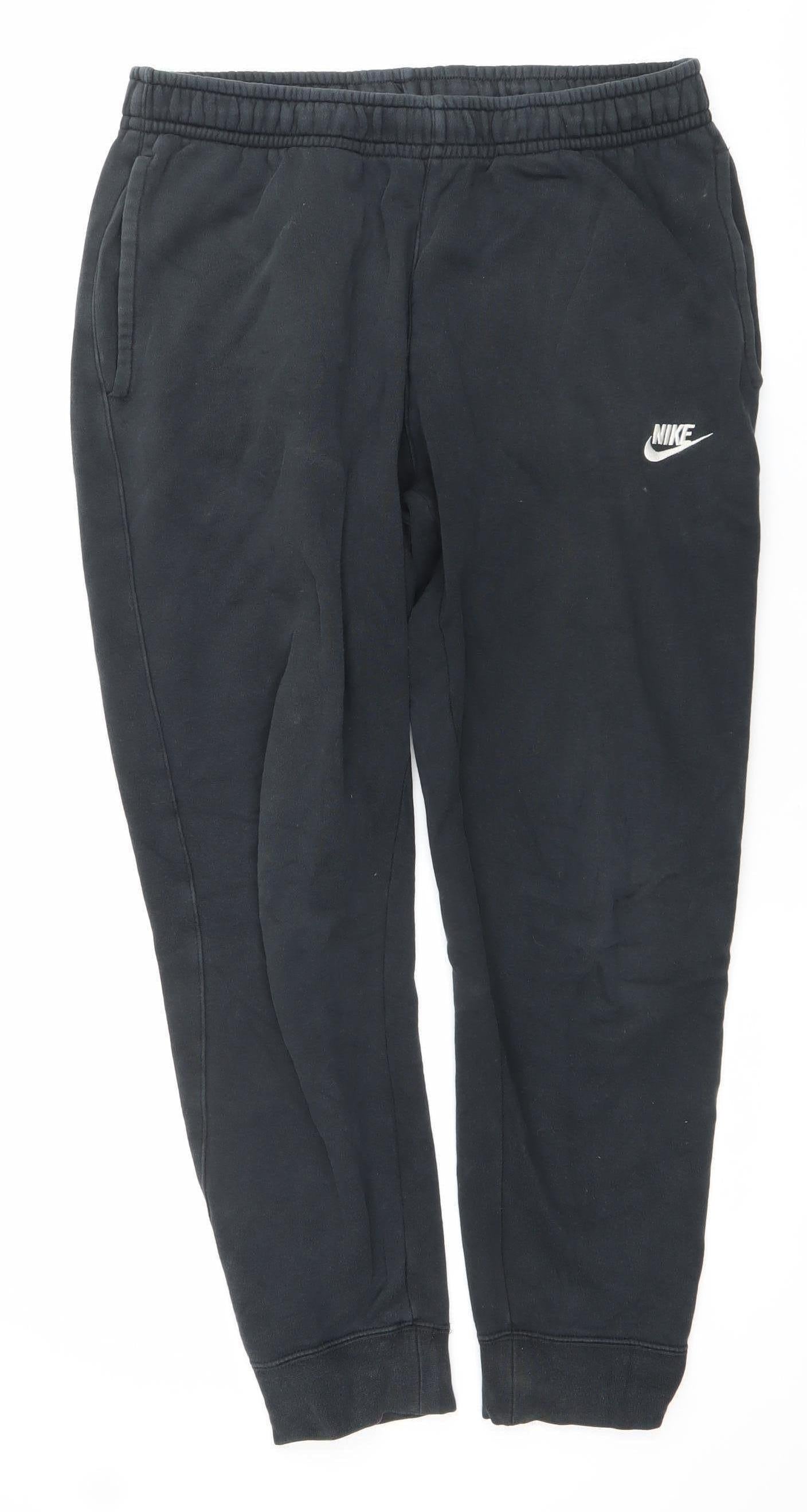 Nike Men’s Black Jogger Sweatpants M Cotton Blend Fleece Activewear