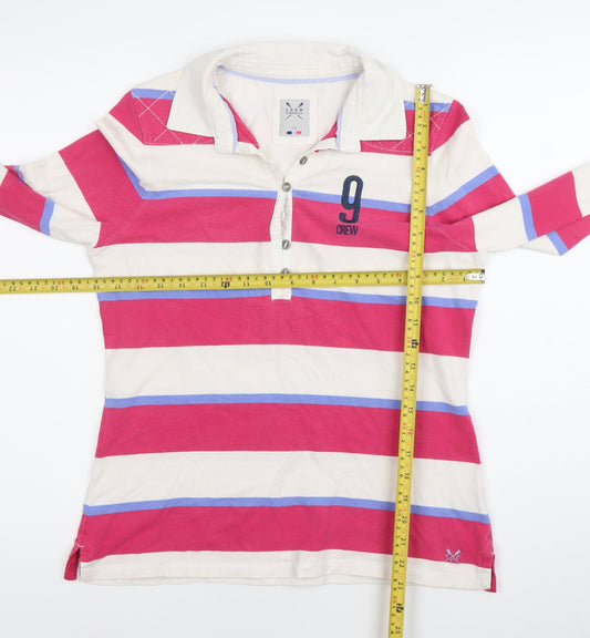 Crew Clothing Co. Women’s Red White Blue Striped Henley Sweatshirt Size 12