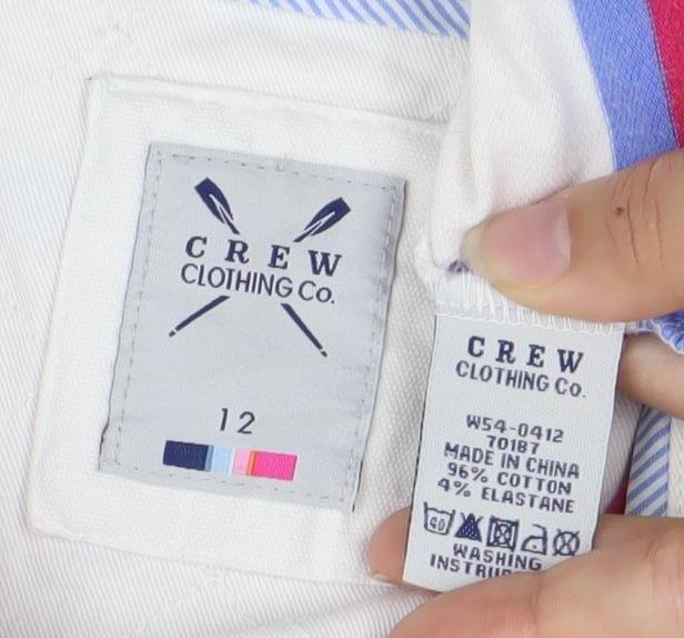 Crew Clothing Co. Women’s Red White Blue Striped Henley Sweatshirt Size 12