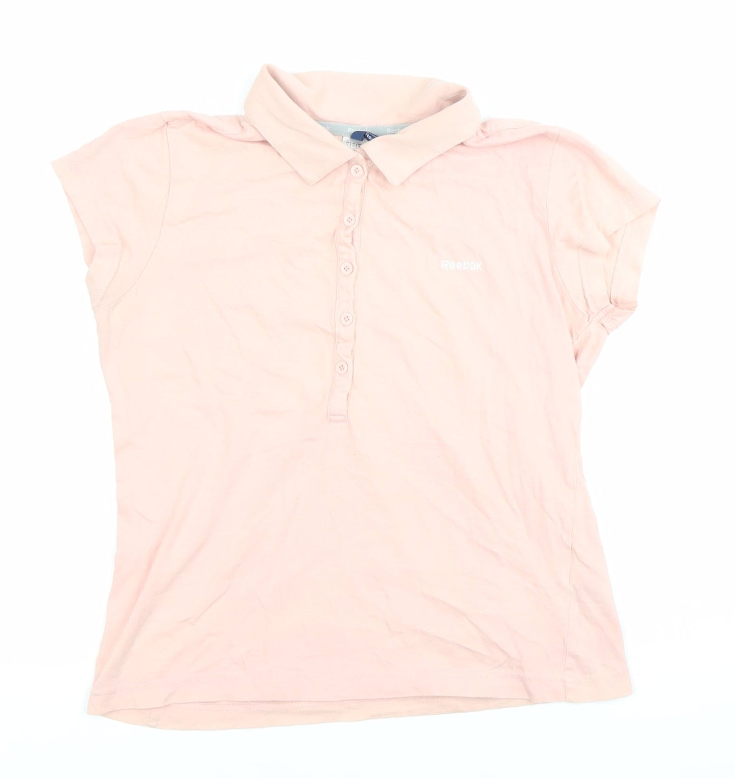 Reebok Women's Pink Polo Shirt Size 10 Short Sleeve Cotton