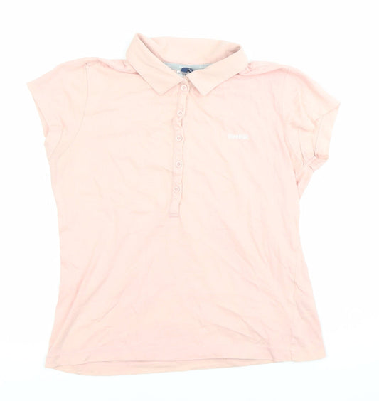 Reebok Women's Pink Polo Shirt Size 10 Short Sleeve Cotton