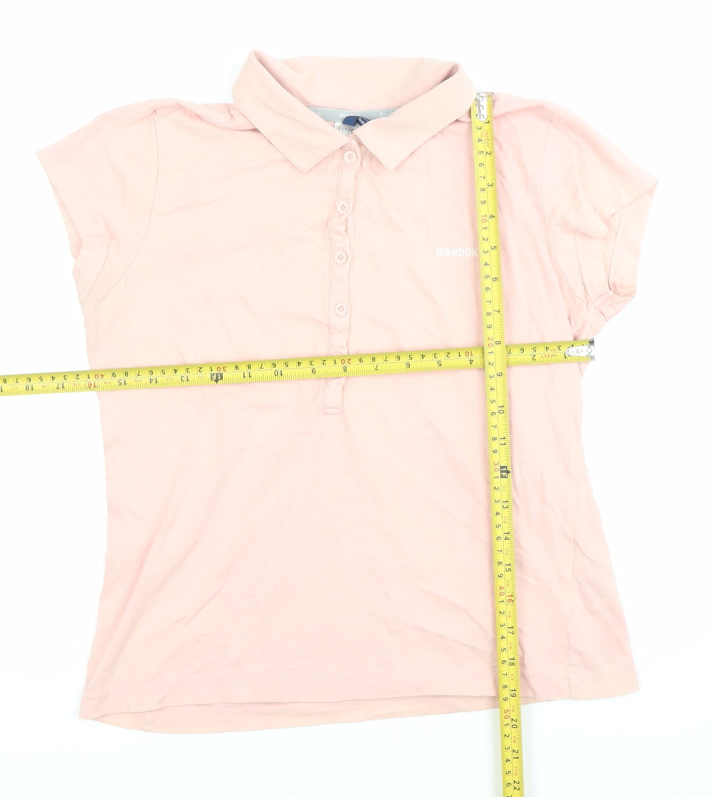 Reebok Women's Pink Polo Shirt Size 10 Short Sleeve Cotton