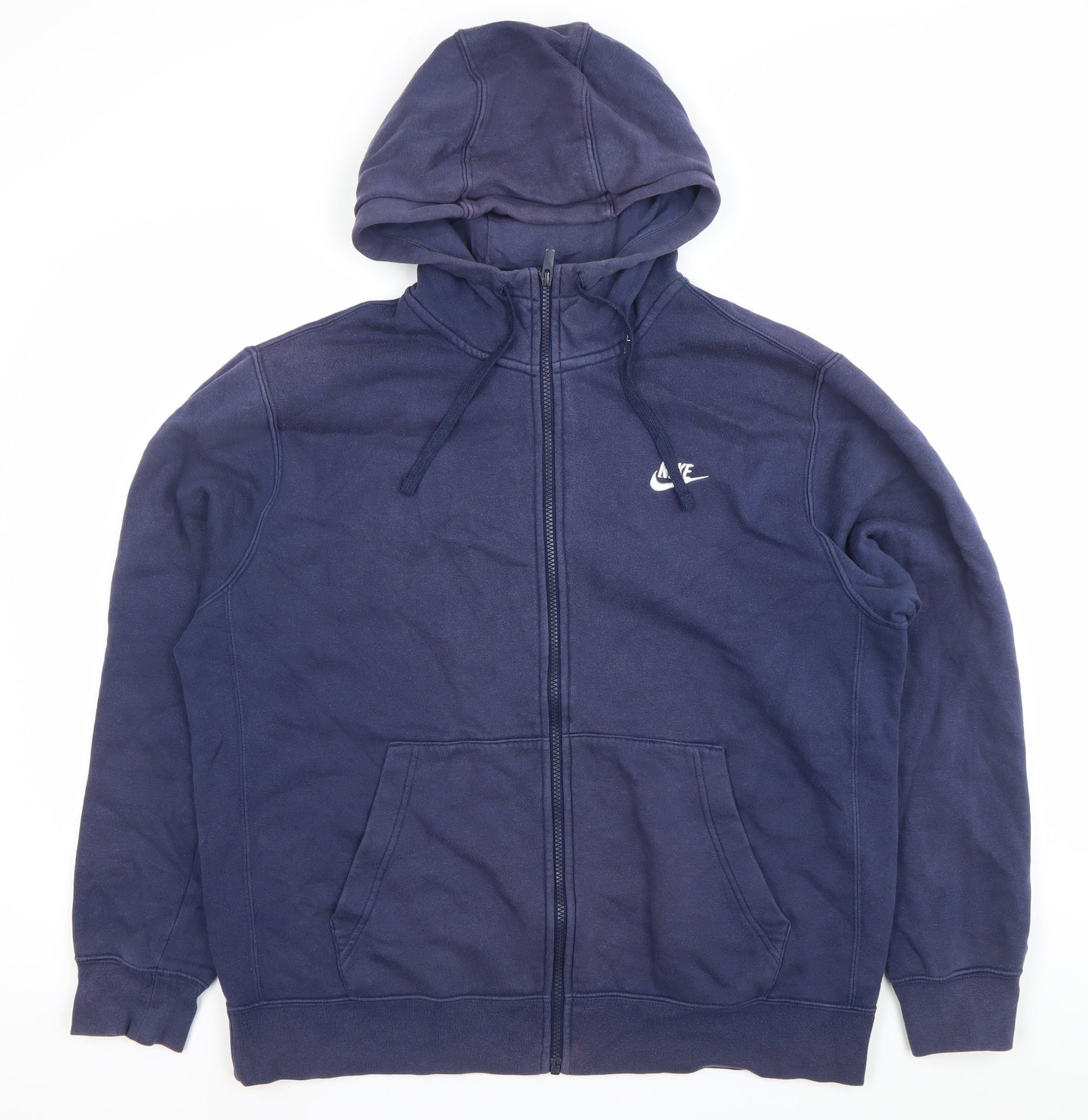 Nike Mens Blue Full Zip Hoodie Size L Regular Fit Fleece