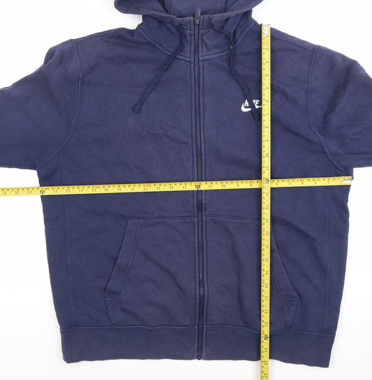 Nike Mens Blue Full Zip Hoodie Size L Regular Fit Fleece