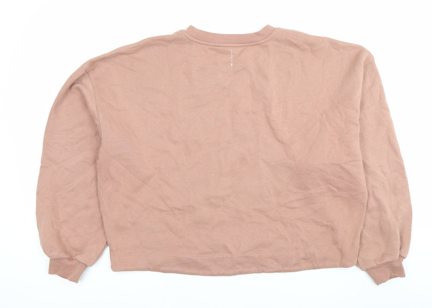 AllSaints Women Pink Small Pullover Sweatshirt Crew Neck Long Sleeve