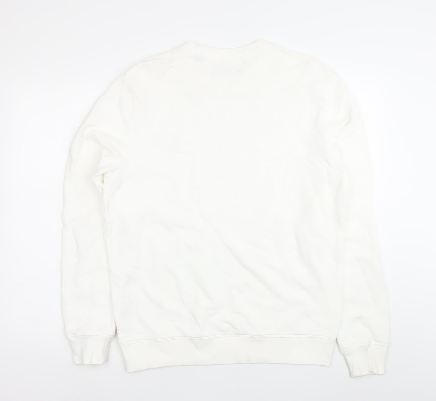 AllSaints Mens White Sweatshirt Medium Crew Neck Cotton Pullover