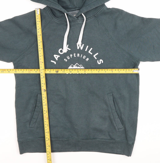 Jack Wills Womens Grey Hoodie UK 6 Cotton Blend Logo Pullover