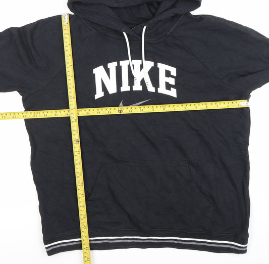Nike Men’s Black Pullover Hoodie M Logo Hooded Sweatshirt