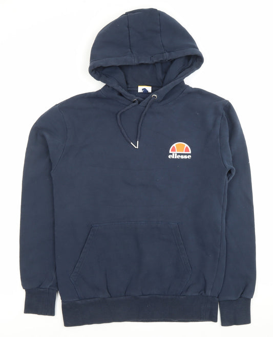 Additional front view of Ellesse men’s blue pullover hoodie, size L, regular fit sportswear