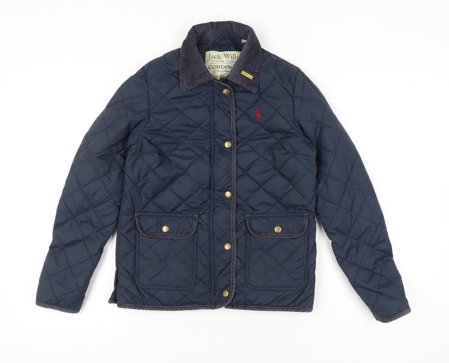 Jack Wills Womens Blue Quilted Casual Jacket Coat UK 8
