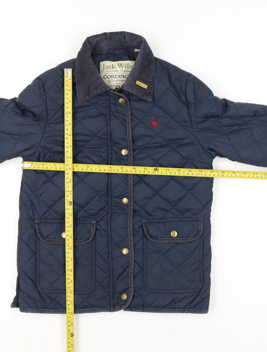 Jack Wills Womens Blue Quilted Casual Jacket Coat UK 8