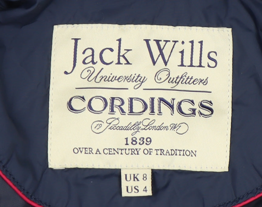 Jack Wills Womens Blue Quilted Casual Jacket Coat UK 8