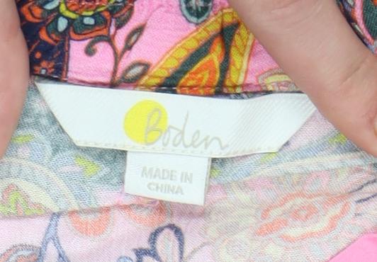 Boden Women Pink Paisley Culotte Shorts Size 14 Viscose Summer
