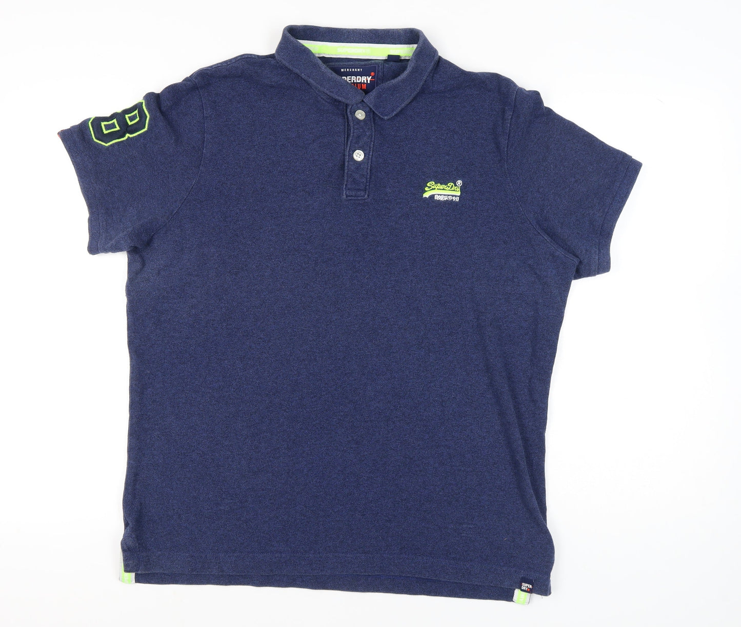 Superdry Men’s Blue 3XL Cotton Short Sleeve Polo Shirt