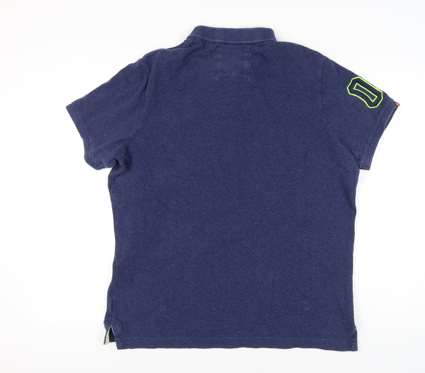Superdry Men’s Blue 3XL Cotton Short Sleeve Polo Shirt