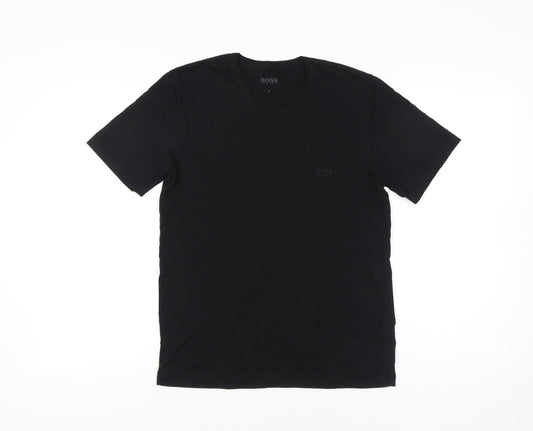Hugo Boss Men's Black Medium Crew Neck Cotton T-Shirt