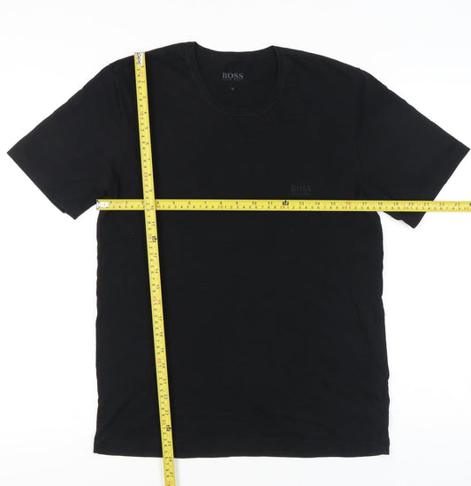 Hugo Boss Men's Black Medium Crew Neck Cotton T-Shirt