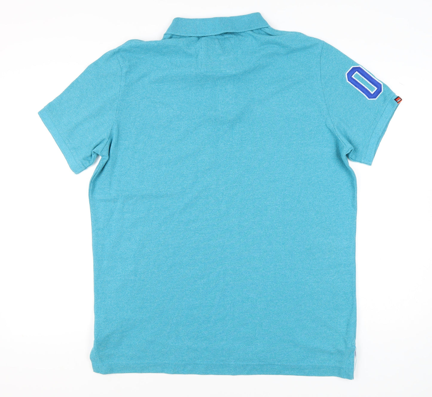 Superdry Men’s Blue 4XL Polo Shirt Embroidered Logo Short Sleeve