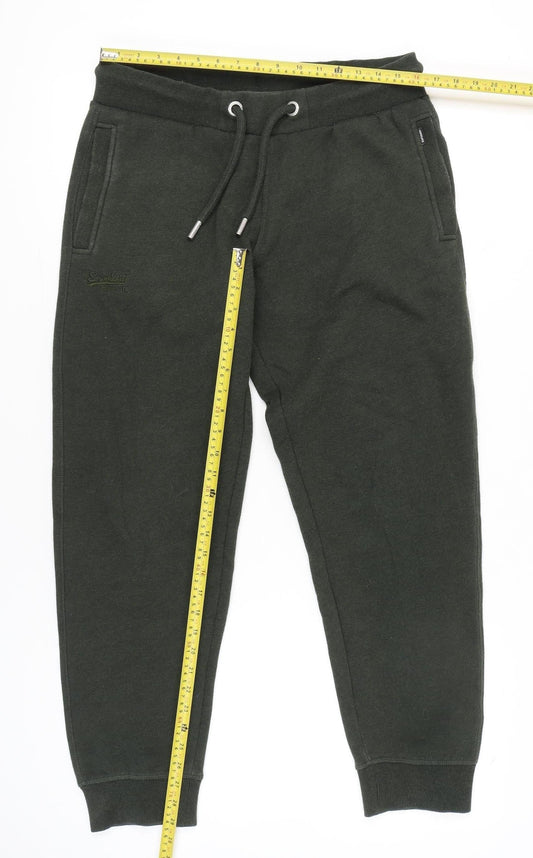 Superdry Men’s Green Jogger Sweatpants L Regular Fit Cotton Blend