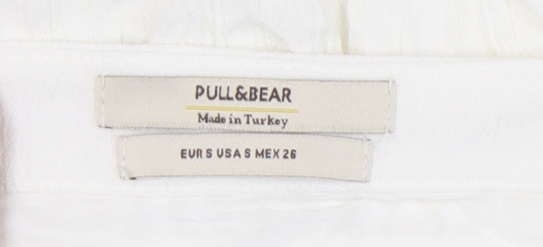 Pull&Bear Womens White Summer Camisole Tank Top Size S Viscose Boho